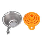 3D Printer Metal Filter Funnel,3D Printer Resin Foldable Silicone Funnel+Metal Filter Mesh,Convenient Folding Design,Easy to Clean, for All 15mm Neck Width Bottles