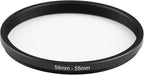 58mm Lens to 55mm Camera Lens Adapter 58mm to 55mm Step Down Ring Adapter Ring for All Brands of UV ND CPL, with Premium Lens Wiping Cloth 2 Pack (58mm-55mm)