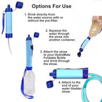 Galaxy Personal Portable Water Filter Straw Filtration Purifier for Hiking, Camping, Hunting, Travel, Outdoor Emergency Survival Detachable Drinking Six Packs
