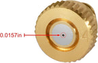 KUWAN 0.016" Orifice (0.4mm) Thread UNC 10/24 Brass Misting Nozzles Low Pressure Atomizing Misting Sprayer Water Hose Nozzle for Greenhouse, Landscaping, Outdoor Cooling Mister System (5PCS)