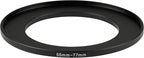 55-77mm Metal Step-Up/Down Ring Adapter Compatible with Mirrorless Cameras DSLR Lens, UV CPL ND Filter Thread Converter, Black
