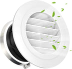 Soffit Vents 8 Inch, Round Exhaust Air Vent Cover with Built-in Fly Screen for Bathroom Kithchen Office Home, White 1P