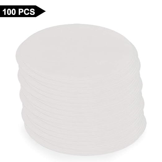 StonyLab Quantitative Filter Paper Circles, 94mm Diameter Cellulose Filter Paper with 20 Micron Particle Retention Medium Filtration Speed, Pack of 100