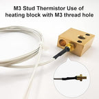 Ender 3 M3 Thermistor 300°C 1m/39.4Inch, 3D Printer M3 Stud Thermistor, NTC 100K 3950 Thermistor Use for Ender 3/Ender 3 Pro/Ender 3 v2 CR10,CR10s J-Head 3D Printer Hotend Thermistor,