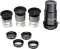 Complete Telescope Eyepiece Set - Multi-Coated Optics - 1.25 inch Eyepiece Set with 4mm, 10mm, 20mm Lenses, 5X Barlow Lens, 2 Moon Filters, 2 Polarizing Filters