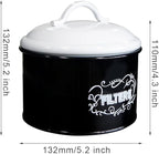 SOTECH Coffee Filter Holder Storage Metal Box Black Container Organizer Round Dispenser for Counter and Room Decor Coffee Bar Accessories