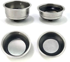 2-Pack Pressurized Coffee Filter Basket 51mm Portafilter Basket for Espresso Machine Single and Double Serving(Detachable basket set)