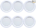 VENTS-US - 4" White Round Plastic Vent Cover with Built-in Insect Screen Mesh and Flange for Air Supply or Exhaust Air Applications - Compatible with 4 Inch Diameter Ducts (6-Pack)