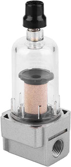 G1/4" Air Line Filter, Water and Oil Separator for Air Line Replacement AF2000-02 Particulate Filter Water Trap Separator, 750L/min Automatic Drain