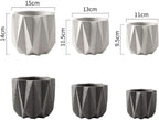 Outdoor Succulent Plantpot Cactus Plant Container Cement Flowerpot Container Modern Simple Planter Flower Vase Meat Plant Cement Container Concrete Flower Plant (Gray1 13cm*11.5cm) (White 13cm*11.5cm)