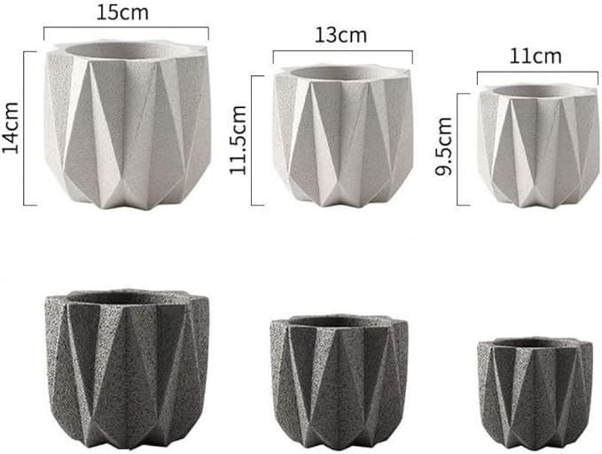 Outdoor Succulent Plantpot Cactus Plant Container Cement Flowerpot Container Modern Simple Planter Flower Vase Meat Plant Cement Container Concrete Flower Plant (Gray1 13cm*11.5cm) (Gray1 13cm*11.5cm)