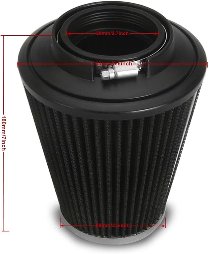 Big Sucker cone Air filter intake for harley air Cleaner Sportster Softail fatboy heritage dyna touring street road king Glide (Nake - BLACK, Type C : Touring 08-16, Softail 16-17)