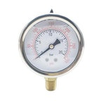Joywayus Pressure Gauge 0-300 PSI Brass 1/4" NPT Male Thread Lower Mount, Glycerin Filled, Stainless Steel Case, Multiple Function