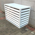 Aluminum Air Conditioner Cover Exterior Air Conditioning Unit Cover Air Conditioner Fence Screen Privacy Fence Trash Can Enclosure Outdoor Condenser Protective (White 110x60x80cm)