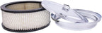 United Pacific S1106 Chrome 6 ⅜ inch Air Cleaner Assembly, Low Profile, Die-Cast Chrome Plated Wing Nut, Filter Included – One Air Cleaner Assembly
