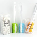 3PCS Soft Hanging Sponge Cleaning Brush Cleaner with Long Handle Cup Feeding Bottle Scrubber Washing Brushes for Coffee Glasses Pot Milk Cup Mugs Winebottle Baby Bottles(Color Random)