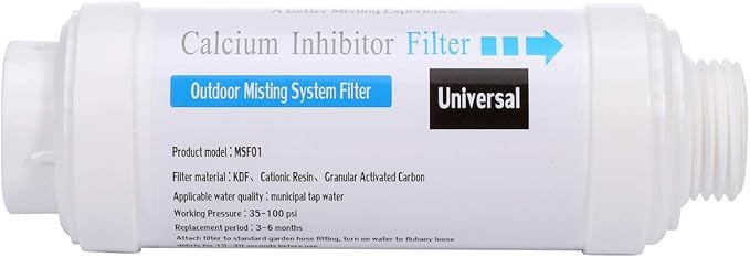 Yoption Calcium Inhibitor Filter, Outdoor Misting System Filter, for Preventing Scale Buildup and Clogging of Garden Patio Misters - 4 Pack