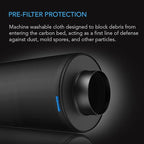 AC Infinity Pre-Filter Cloth 6”, Replacement Inline Filter Sleeve 2-Pack, Fits 6” Carbon Filters for Odor Control in Grow Tents, Indoor Gardening, Hydroponics