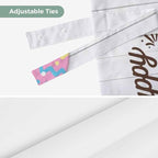 Grey Easter Tie Up Valance Curtains for Windows, Kitchen Curtains Window Shades, Spring Cartoon Bunny Colorful Eggs Wood Grain Light Filtering Roman Curtain Valances for Bedroom/Bathroom/Cafe 54"x18"