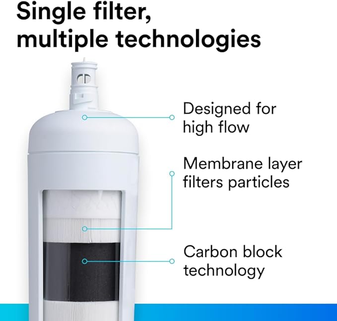 3M Aqua-Pure 3M FF100 Under Sink Drinking and Cooking Water Filter System, Reduces Lead, Microplastics, Chlorine Taste and Odor, Cysts, Select VOCs. 2.5 GPM Full Flow