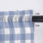 Lemon Sheer Valance Curtains, Summer Fruit Floral Wood Grain Blue Plaid Light Filtering Kitchen Valances Rod Pocket Voile Curtain Window Treatment for Bedroom/Living Room/Basement 42Wx12L
