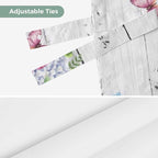 Spring Tie Up Valance Curtains for Windows, Kitchen Curtains Window Shades, Bicycles Botanical Rose Leaves Butterfly Wood Grain Light Filtering Roman Curtain Valances for Bedroom/Bathroom/Cafe 60"x18"