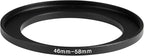 46-58mm Metal Step-Up Ring Adapter Compatible with Mirrorless Cameras DSLR Lens, UV CPL ND Filter Thread Converter, Black