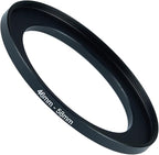 46mm to 58mm Step-up Adapter Rings Filter Adapter Black Metal Step Down Filter Ring Adapter Compatible with All Brand UV CPL ND Camera Lens Filter Stepping Rings (46mm-58mm)
