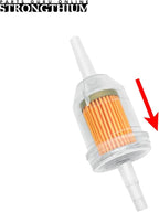 Strongthium 1/4" 5/16" Inline Fuel Filters with Magnet for Briggs & Stratton John Deere Kawasaki Kohler Lawn Mowers Small Tractors Garden Tillers Go Garts & Clamps x20
