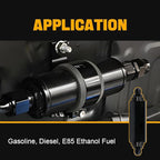 BARTOO 100 Micron Inline Fuel Filter with 6AN 8AN 10AN Adapter and 50MM Mounting Bracket For Filtering Gasoline, Diesel, E85(Black)