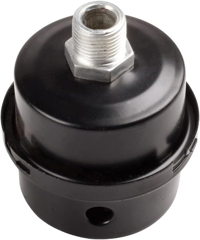 Air Compressor Silencer,Filter Thread Metal oil-less Intake Filter Air Filter Silencer Noise Muffler (3/8 PT 16mm)