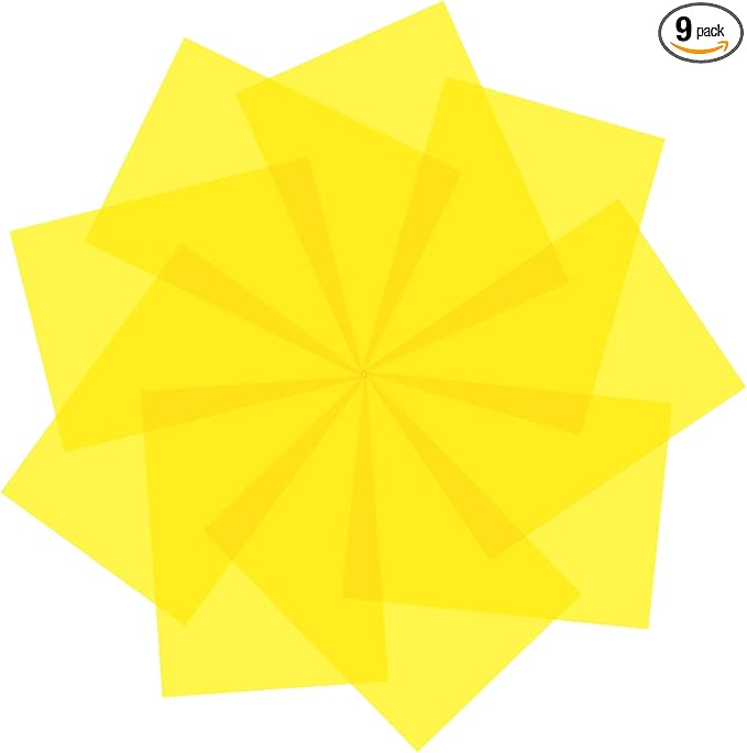 Lystaii 9pcs Gel Light Filter Color Correction Colored Overlays Transparent Color Film Lighting Gel Filter Plastic Sheets Correction 11.7 by 8.3 Inches for Film, Video, Photo, Stage (Yellow)