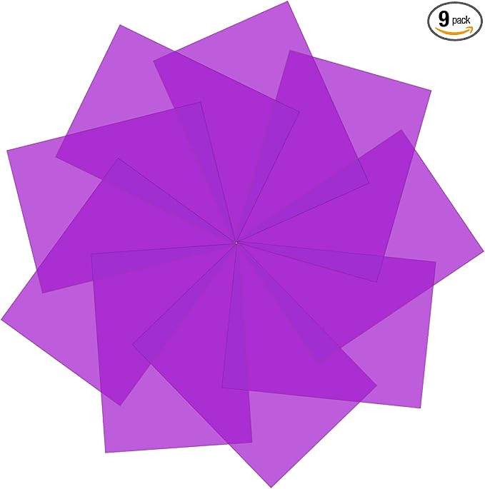 Lystaii 9pcs Halloween Gel Light Filter Color Correction Colored Overlays Transparent Color Film Lighting Gel Filter Plastic Sheets Correction 11.7 by 8.3 Inches for Film, Video, Photo, Stage (Purple)