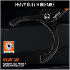 HORUSDY 12" Adjustable Oil Filter Pliers, Adjustable Oil Filter Wrench Removal Tool (Orange)
