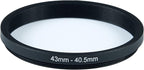43mm to 40.5mm Step-Down Ring Filter Adapter for All Brands UV ND CPL Metal Ring Step-Down Rings Adapter Filter (43mm-40.5mm)