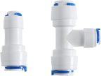 3/8-inch x 1/4-inch 6 pcs T and 6 pcs I Tube Quick Push in Connector for RO Water System (3/8-inch x 3/8-inch x 1/4-inch T)