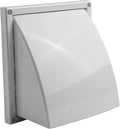ABS Exterior Wall Ventilation Grille with Valve for Kitchen Bathroom Range Hood Duct Outlet 100mm 125mm 150mm Pipe Connection Weatherproof Air Exhaust(100MM)