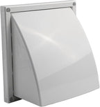 ABS Exterior Wall Ventilation Grille with Valve for Kitchen Bathroom Range Hood Duct Outlet 100mm 125mm 150mm Pipe Connection Weatherproof Air Exhaust(100MM)