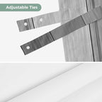 Grey Ombre Wooden Tie Up Valance Curtains for Windows, Kitchen Curtains Window Shades, Farmhouse Retro Gray Wood Gradient Light Filtering Roman Curtain Valances for Bedroom/Bathroom/Cafe 60"x18"