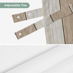 Brown Ombre Wooden Tie Up Valance Curtains for Windows, Kitchen Curtains Window Shades, Farmhouse Retro Khaki Wood Light Filtering Roman Curtain Valances for Bedroom/Bathroom/Cafe 42"x18"