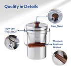 Vatya Stainless Steel Kitchen Compost Bin - NO Filter Countertop Composter, Composting Bucket, Counter Top Small Indoor Food Waste Container with Lid, Odorless Food Scrap Pail, Large 0.8 Gallon