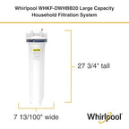 Whirlpool 20" x 4.5" Whole House Water Filter Housing, NSF Certified System for Sediment Carbon Filter, Home Pre-Filtration for Well and City Water, 1" Port with Pressure Relief, Filter Not Included