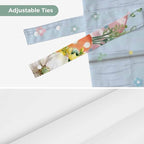 Spring Easter Tie Up Valance Curtains for Windows, Kitchen Curtains Window Shades, Rabbit Ears Foot Colorful Eggs Wooden Plank Light Filtering Roman Curtain Valances for Bedroom/Bathroom/Cafe 42"x18"