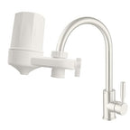 Faucet Mount Water Filter for Sink Faucet Tap Water Filter for Kitchen Sink 4-Stage Advanced Filtration Reduces Chlorine Heavy Metals Easy Install Compatible with Standard Faucets 1 Pack (White)
