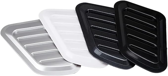 Car Air Flow Intake Hood Scoop Vent Bonnet Cover Decorate Car Accessories Compatible With BMW 2PCs Universal ABS(White)