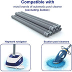 Poolvio Professional Swimming Pool Vacuum Cleaner Hose -1.5” 8 Piece Hoses for Pool Vacuum Extension/Replacement - Compatible with all Major Automatic Swimming Pool Cleaners