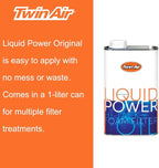 Liquid Power Air Filter Oil (1 Liter) - High Performance Blue Formula for Superior Dust Trapping, Waterproof Protection on Foam Filters for Motocross, Dirt Bikes, ATVs, & Powersports Engines