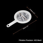 PATIKIL 9"x6" Food Filter Strainer, 400 Mesh Kitchen Mesh Filters Strainers Fine Mesh Sieve with Handle for Filter Juice Coffee Soy Milk, White