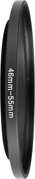 46-55mm Metal Step-Up Ring Adapter Compatible with Mirrorless Cameras DSLR Lens, UV CPL ND Filter Thread Converter, Black