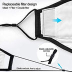 MountainAir Black Dust Mask with 4 Carbon Air Filters and Respirator Filter Valve – Reusable, Washable & Breathing Valve Mask